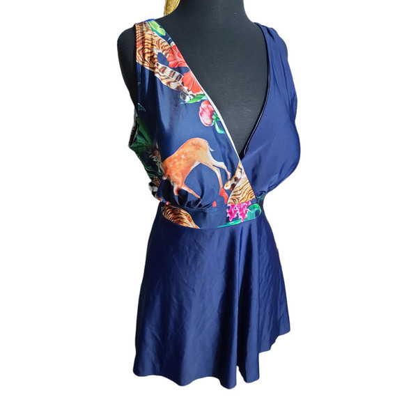 Sea grove swim top , cover up v neck color blue sz 3 XL - Picture 2 of 7